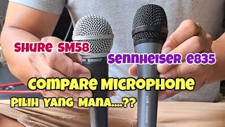 Compare Microphone Shure SM58 VS Sennheiser e835 [upl. by Whitelaw935]