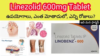 linezolid 600mg tablet in telugu  uses sideeffects precautions etc [upl. by Rosenberger]