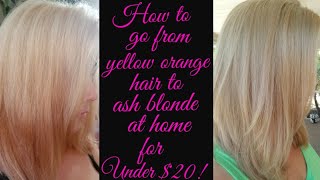 Yellow hair to Ash Blonde  wella T14 and cooling violet additive [upl. by Nilyram896]