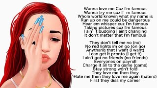 BHAD BHABIE  quotFamousquot Lyric Video  Danielle Bregoli [upl. by Tanah]