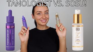 SOSU Drops of Gold Hydrating Self Tanning Drops vs Tanologist Extra Dark Self Tan Drops [upl. by Akinam]