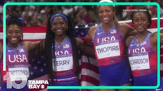 Team USA wins gold in the womens 4x100 final [upl. by Aaronson]