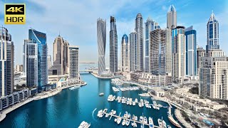 Dubai Marina United Arab Emirates 🇦🇪  4K Drone Footage [upl. by Cordy]