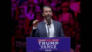 Donald Trump Jr espouses racist quotreplacementquot theory [upl. by Airdnaxila]