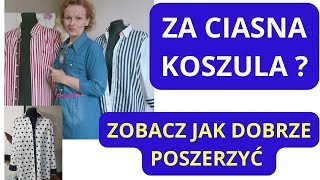 Jak poszerzyć koszulę Jak zrobić wstawki w bluzce koszulowej koszuli Tutorial Za ciasna koszula [upl. by Adanar438]