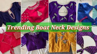 Best 50😍🥳 boat neck design  blouse designs new model  blouse design  blauj dizain [upl. by Eintroc645]