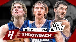 Dirk Nowitzki amp Steve Nash vs Peja Stojakovic Game 3 Battle Highlights 2003 Playoffs  EPIC [upl. by Ahsikel]