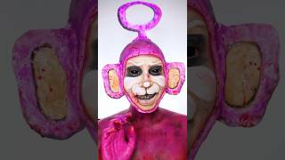 Teletubbies🩷 IB hollymurraymakeup makeup scarymakeup teletubbies makeuptransformation [upl. by Cort609]