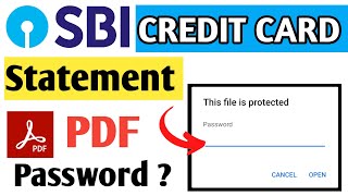 sbi credit card statement pdf password  how to open sbi credit card statement pdf password [upl. by Aihseuqram]