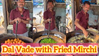 Dal Vade with Fried Mirchi in Ahmedabad😍😍 Famous Vade of Gujarat🤩🤩 [upl. by Gibby]