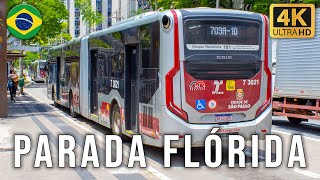 Parada Flórida Avenida Engenheiro Luís Carlos Berrini  Movimentação de Ônibus 863 [upl. by Rehc925]