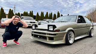 First test hits in the K swapped AE86 gets SKETCHY [upl. by Yadsendew]