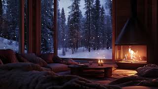 Cozy Winter Evening by the Fireplace ❄️🔥  Relaxing Snowfall and Warm Ambience [upl. by Mabel]