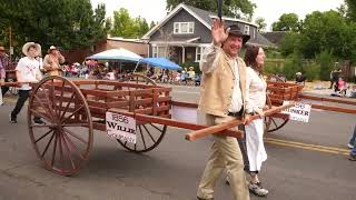 Handcarts in Pioneer Day Parade Salt Lake City Utah July 2023 [upl. by Etak133]