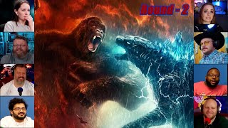 Round  2  King Kong vs Godzilla  Reaction Mashup  kingkongvsgodzilla [upl. by Haodnanehs]