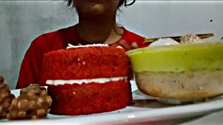 ASMR Chocolate red velvet and lemon with mint EATING SOUNDS [upl. by Ssidnac]