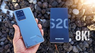 Samsung Galaxy S20 Ultra Unboxing and Camera Test in 8K [upl. by Anirahtak]