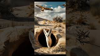 A fennec fox kit sharpens senses evading a hawks gaze wildlife animals wildwildlife [upl. by Brotherson]