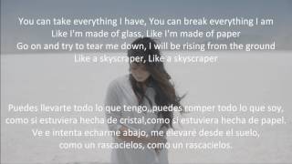 Skyscraper Demi Lovato Lyrics español ingles [upl. by Htrap]