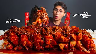 PR4NK LAMBUNG MUKBANG SOSIS JUMBO GULUNG BEEF EXTRA SAUS SAMYANG 2X SPICY GAK NGOTAK🥵 [upl. by Nirad838]