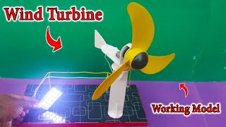 How To Make Mini Wind Turbine Generator At Home  Wind Turbine Working Model School Project Turbine [upl. by Nodyroc]