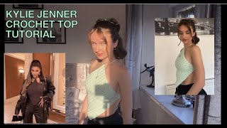 Kylie Jenner inspired diamond crochet top tutorial  SUPER EASY [upl. by Ylrebmik420]