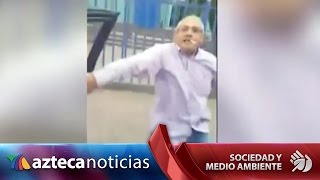 Video Chofer de Uber agrede a pasajero por no bajar el volumen del celular [upl. by Bari]