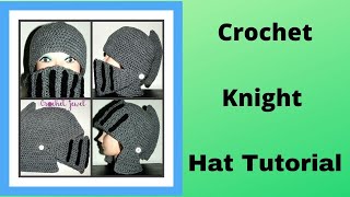 Crochet a Knight Helmet Hat Tutorial  DIY Crochet Beanie Part 5 [upl. by Kcirdes]