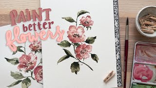 How to Paint Better Flowers  Creating Depth for Watercolor Florals [upl. by Lizzie781]