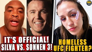 BREAKING Chael Sonnen vs Anderson Silva 3 set for June 15 UFC Fighter REVEALS shes homeless [upl. by Eadrahs131]