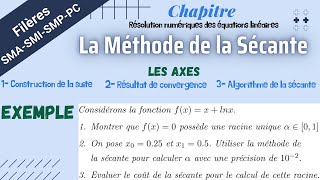 Résolution numérique des équations non linéaires  Cours détaillé  Méthode de la Sécante [upl. by Enytsirhc]