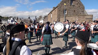 51st Highland Div set by Newtonhill Pipe Band by harbour during 2022 Stonehaven Harbour Festival [upl. by Ahsitaf16]