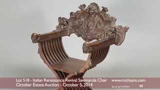 Italian Renaissance Revival Savonarola Chair [upl. by Salchunas]