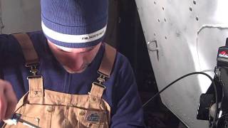 1989 Mercruiser 43 V6  Transom Assembly Install  Shift Cable Bellows  Install [upl. by Colligan]