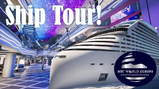 MSC World Europa Ship Tour  Massive Ship With its Own Brewery  MSC Cruise Around Mediterranean [upl. by Landry324]