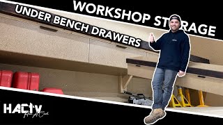 Workshop Storage  Under bench Drawers  Floating Workbench [upl. by Notsniw]