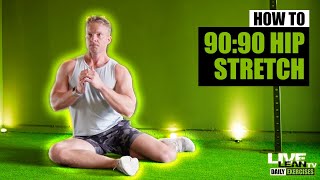 How To Do The 9090 Hip Stretch  Exercise Demonstration Video and Guide [upl. by Bohs666]