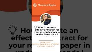 How to write an effective abstract for your research paper in under 60 seconds phdlife [upl. by Miett92]