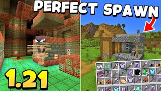 Perfect Village amp TRIAL CHAMBER Seed for Minecraft 121 Update [upl. by Sheaff]