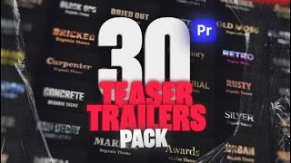 Film Burns Package 3D Text Titles Teaser Trailer Pack for Premiere Pro free download [upl. by Bearce]