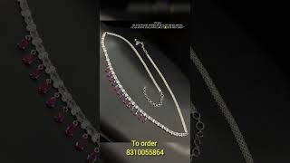 Silver polish premium quality cz adstone Hip chain silverchain hipchain adstones youtubeshorts [upl. by Matelda635]