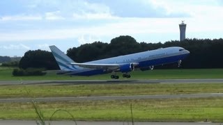 Las Vegas Sands Boeing 767 N804MS takeoff at Hamburg Airport [upl. by Eon]