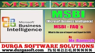 MSBI  online training MSBI FAQs  What is the use of import and Export in SSIS [upl. by Aniham992]