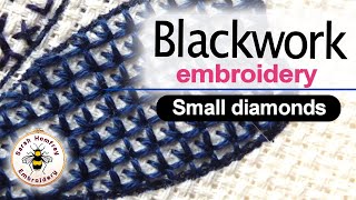 Blackwork embroidery diaper patterns  small diamonds [upl. by Kaden719]