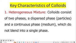 Colloidal ChemistryCHEM201 [upl. by Cleve]