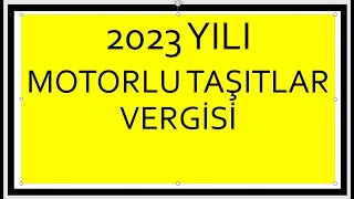 2023 Motorlu Taşıtlar Vergisi Motorlu Taşıtlar Vergisi ne kadar oldu  MTV 2023  mtv vergisi [upl. by Kipper]