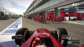 F1 2014 Manual Pit Stop Manual Behind Teammate [upl. by Saraiya]