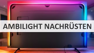 AMBILIGHT NACHRÜSTEN Vergleich HUE Play Gradient Lightstrip mit integriertem Ambilight OLED705 [upl. by Tamarah158]