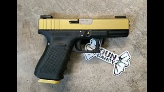 Cerakote Glock 32 Gun Candy Black Base Gold Pearl Over The Top [upl. by Trebbor]