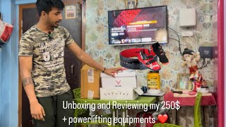 My 250 all powerlifting equipments unboxing  Road to Nationals viralvideo powerliftingindia [upl. by Ertnom]